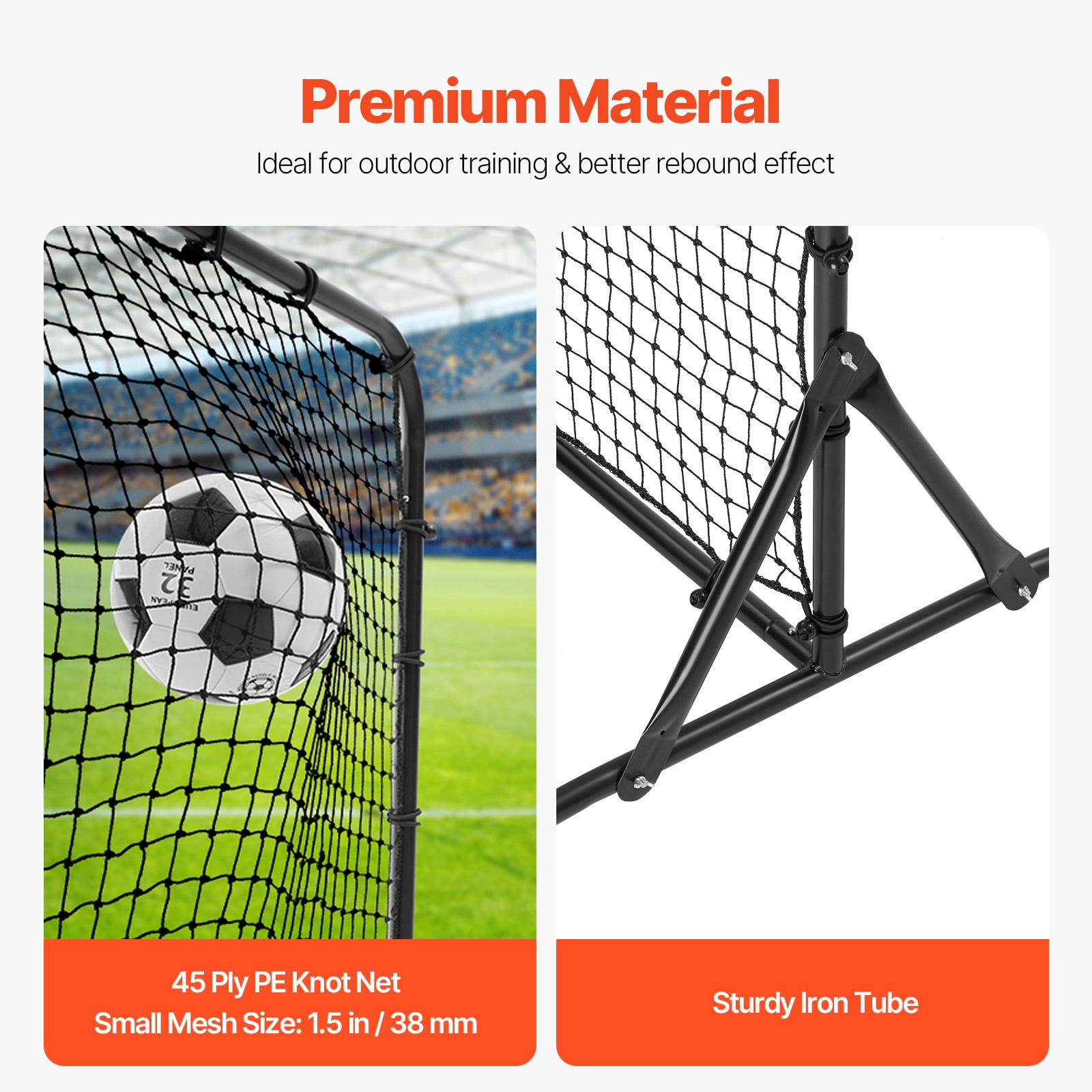 6x4FT Soccer Rebound Trainer Soccer Training Equipment Double-Sided Net_voghion.com